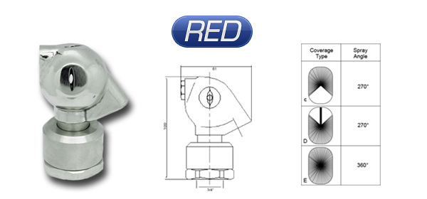 tank washing nozzle model: RED