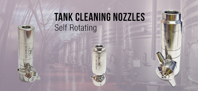 Rotating tank cleaning nozzles 